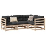 vidaXL Salon de jardin 4 Pièces avec coussins bois de pin massif