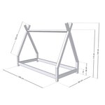 Lit tipi enfant NAKANA 80 x 180 bleu marine