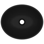 vidaXL Lavabo ovale de luxe Noir mat 40x33 cm Céramique