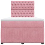 vidaXL Sommier à lattes de lit avec matelas Rose 120x200 cm Velours