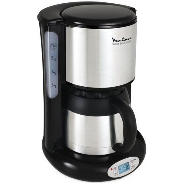 Cafetière - 8 à 12 tasses - Noir et Inox