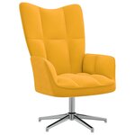 vidaXL Chaise de relaxation avec tabouret Jaune moutarde Velours