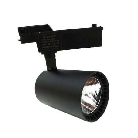 Spot led sur rail 30w 80° smd monophasé noir - blanc neutre 4000k - 5500k - silamp