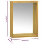 vidaXL Armoire à miroir 30x10x40 cm Bois de teck solide