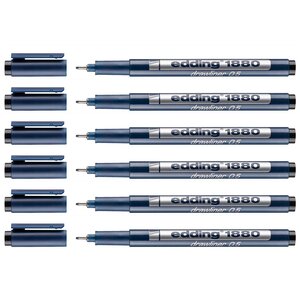 Feutre Fin de Précision Drawliner 1880 Noir (0.5) 0 5 mm x 6 EDDING