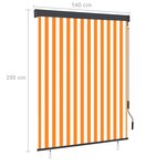 vidaXL Store roulant d'extérieur 140x250 cm Blanc et orange