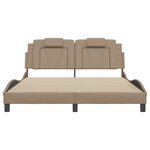 vidaXL Cadre de lit avec tête de lit Cappuccino 160x200 cm Similicuir