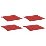 vidaXL Coussins de chaise jardin lot de 4 rouge 40x40x4cm tissu oxford