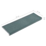 vidaXL Tapis d'escalier 15 Pièces 65x21x4 cm Bleu