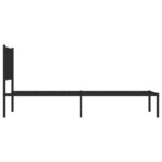 vidaXL Cadre de lit métal avec tête de lit noir 100x190 cm