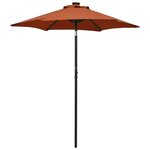 vidaXL Parasol avec lumières LED Terre cuite 200x211 cm Aluminium