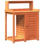 vidaXL Table de rempotage avec étagères marron bois massif de pin