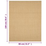 vidaXL Tapis Sisal naturel 80x100 cm