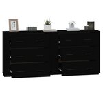 vidaXL Buffets 2 Pièces noir bois d'ingénierie