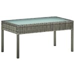 vidaXL Salon de jardin 5 Pièces avec coussins Résine tressée Gris