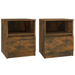vidaXL Tables de chevet 2 Pièces chêne fumé 40x40x50 cm bois d'ingénierie