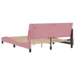 vidaXL Cadre de lit avec lumières LED rose 160x200 cm velours