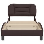 vidaXL Cadre de lit avec tête de lit Marron foncé 90x200 cm Tissu