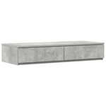 vidaXL Cadre de lit de rangement Gris béton 100x200 cm