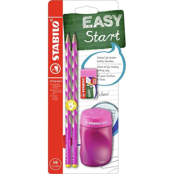 Kit d'écriture école easygraph 's'  droitier  rose stabilo
