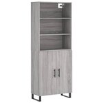 vidaXL Buffet haut Sonoma gris 69 5x34x180 cm Bois d'ingénierie