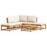 vidaXL Salon de jardin 6 Pièces avec coussins bois d'acacia solide