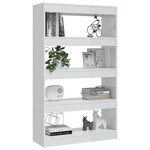 vidaXL Bibliothèque/Séparateur de pièce Blanc brillant bois ingénierie