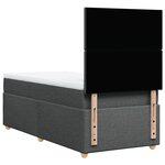 vidaXL Sommier à lattes de lit avec matelas Gris foncé 90x200 cm Tissu