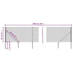 vidaXL Clôture en treillis métallique et piquet d'ancrage vert 0 8x10m