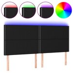 vidaXL Tête de lit à LED Noir 180x5x118/128 cm Tissu