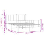 vidaXL Cadre de lit métal sans matelas avec pied de lit noir 120x190cm