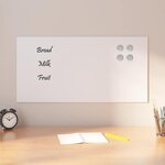 vidaXL Tableau noir magnétique mural Blanc 80x40 cm Verre trempé