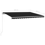 Vidaxl auvent rétractable automatique 450x300 cm anthracite