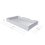 Tiroir à roulettes rangement ou lit - bois vernis pour lit 80 x 200 cm