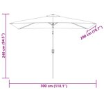 vidaXL Parasol avec mât en métal 300 x 200 cm Taupe