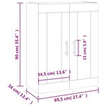 vidaXL Armoire murale chêne sonoma 69 5x34x90 cm
