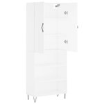 vidaXL Buffet haut Blanc 69 5x34x180 cm Bois d'ingénierie