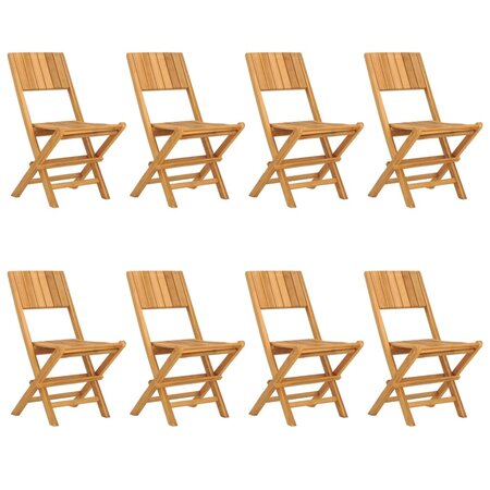 vidaXL Chaises de jardin pliantes lot de 8 47x61x90cm bois massif teck