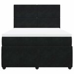 vidaXL Sommier à lattes de lit avec matelas Noir 140x190 cm Velours