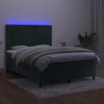vidaXL Sommier à lattes de lit avec matelas LED Vert foncé 140x190 cm