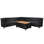 vidaXL Salon de jardin 5 Pièces avec coussins résine tressée noir
