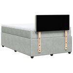vidaXL Sommier à lattes de lit et matelas Gris clair 120x200cm Velours