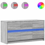 vidaXL Meuble TV avec LED sonoma gris 100x34x50 cm bois d'ingénierie