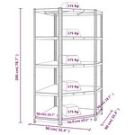 vidaXL Étagère d'angle à 5 niveaux Bleu Acier et bois d'ingénierie