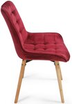 Lot de 2 chaises de salon salle à manger pied en bois et velours rouge foncé 01_0000543