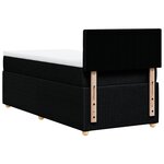 vidaXL Sommier à lattes de lit avec matelas Noir 100x200 cm Tissu