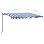 vidaXL Auvent automatique sur pied 400x300 cm Bleu et blanc