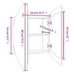 vidaXL Armoire de salle de bain miroir rond et LED Noir 54x54x17 5 cm