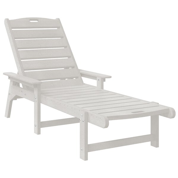 vidaXL Transat Blanc 53x162x98.5 cm HDPE