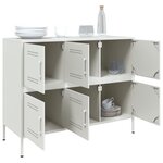 vidaXL Buffet blanc 100 5x39x79 cm acier laminé à froid